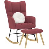  Gugalni stols stolčkom za noge vinsko rdeče blago, (21814817) | Shoptok.si