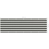 Balkonski zastor HDPE 90 x 300 cm antracit i bijeli | shoptok.hr