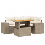  5-dijelni vrtni set sofa s jastucima bež od poliratana | shoptok.hr