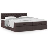 vidaXL Otomanski posteljni okvir z vzmetnicami rjav 200x200 cm blago | Shoptok.si