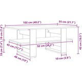 vidaXL Klubska mizica betonsko siva 102x55x42 cm inženirski les | Shoptok.si