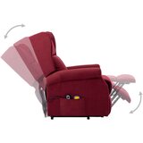  Masažna fotelja na podizanje od tkanine crvena boja vina | shoptok.hr