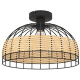 Eglo Anwick stropna svjetiljka E27, Ø38 cm, crna/ratan, 43398 | shoptok.hr