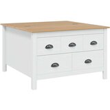  Stolić za kavu s ladicama Bijela i medeno smeđa 79.5 x 79.5 x 49 cm - Bijela i medeno smeđa | shoptok.hr