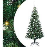 vidaXL Umjetno predsvijetljeno božićno drvce Zelena 180 cm PVC i metal | shoptok.hr