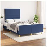  Okvir za krevet s uzglavljem plavi 120 x 200 cm od tkanine | shoptok.hr