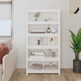 The Living Store Knjižna omara bela 80x35x154 cm trdna borovina - Knjižna Omara, (21437042) | Shoptok.si