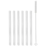 Komplet 6 steklenih slamic, dolžina 15 cm