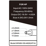 Gembird NPA90-195-4620 (HP14) punjač za laptop 90W-19.5V-4.62A, 4.5x3.0mm blue pin (1147) 38962 | Eponuda.com