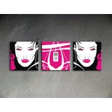  Ručno slikane slike na platnu na platnu POP Art I-GIRL 3-dijelna () | shoptok.hr
