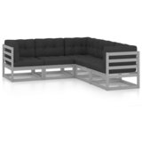 The Living Store Vrtna sedežna garnitura 5-delna z blazinami trdna borovina - Vrtna Sedežna Garnitura, (21422089) | Shoptok.si