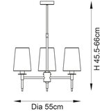  Endon 99455 - Luster na stalku 3xE14/6W/230V sjajni hrom/bela | Eponuda.com