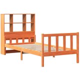vidaXL Knjižna postelja brez vzmetnice vošč. rjava 75x190 cm trden les | Shoptok.si