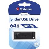 Verbatim USB stick 2.0 #98698 64GB Store 'n' Go Slider, crni Cijene