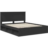  Okvir za krevet Crna 160 x 200 cm Čvrsto borovo drvo | shoptok.hr