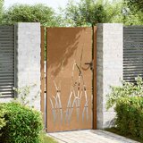  Vrtna vrata 100x175 cm od čelika COR-TEN s uzorkom trave | shoptok.hr