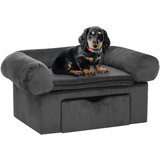vidaXL Pasji kavč s predalom temno siv 75x50x38 cm pliš | Shoptok.si