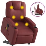  The Living Store Masažni naslanjač s funkcijo vstajanja vinsko rdeče um. usnje - Dvižni Masažni Naslanjač, (21442951) | Shoptok.si