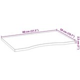  Mizna plošča temno rjava 80x50x2,5 cm trdna hrastovina, (5000269027) | Shoptok.si