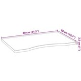  Ploča za radni stol tamnosmeđa 80x50x2 5 cm drveni pravokutni | shoptok.hr