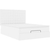 vidaXL Otomanski posteljni okvir z vzmetnico bel 140x200 cm um. usnje | Shoptok.si