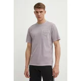 Adidas Bombažna kratka majica moška, vijolična barva, IS1762