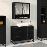 vidaXL Komplet pohištva za kopalnico 2 pcs Črni hrast 80 x 33 x 60 cm | Shoptok.si