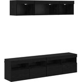 TV zidne jedinice s LED-om 5 pcs Crni hrast 80 x 30 x 40 cm | shoptok.hr