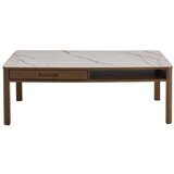 Actona Bež-temno rjava klubska mizica s keramično ploščo 70x130 cm Southampton – | Shoptok.si