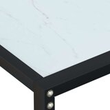 vidaXL Konzolna mizica beli marmor 220x35x75,5 cm kaljeno steklo | Shoptok.si