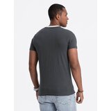 Ombre Men's t-shirt with raw finish - dark grey | ePonuda.com