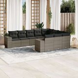  10-dijelni set vrtnih sofa od poliratana s jastucima sivi | shoptok.hr