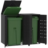  Spremište za 2 kante za otpad crno 138 x 79 x 117 cm čelično | Eponuda.com