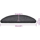  Prostirke za stepenice 20 kom 56x17x3 cm antracit poluokrugle | shoptok.hr