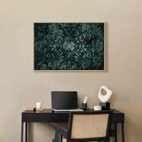  Slika - Oriental Pattern Carpet: Emerald Ornaments and Worn Patterns 90x60 U prirodnom drvenom okviru | shoptok.hr