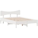 vidaXL Posteljni okvir brez vzmetnice bel 120x200 cm trdna borovina, (21524016) | Shoptok.si