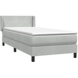Box Spring krevet s madracem svijetlo sivi 90x220 cm baršun | shoptok.hr