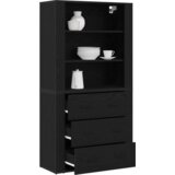 vidaXL Visok kabinet v črnem hrastu | Shoptok.si