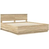  Krevetna konstrukcija s LED trakama Sonoma hrast 200 x 200 cm | shoptok.hr