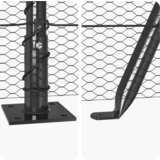 vidaXL Hexagonalna ograja Siva 1.2x50m Jeklo, Ograjne stebre s podnožjem 13 kos Ø32mm 68.5cm Galvanizirano jeklo | Shoptok.si