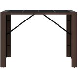  Barski stol sa staklenom pločom smeđi 145x80x110 cm poliratan | shoptok.hr