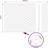  Heksagonalna ograda 0,8 x 50 m PVC Siva | shoptok.hr