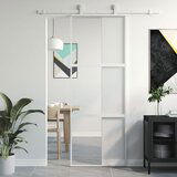 vidaXL Drsna vrata bela 76x205 cm kaljeno steklo in aluminij Cene