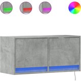 Maison Chic Stenska TV omarica - TV stojalo - Televizijska omarica z LED lučkami betonsko siva 80x31x38 cm, (21701098) Cene