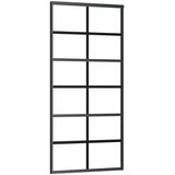  Klizna vrata od stakla ESG i aluminija 90 x 205 cm crna | shoptok.hr