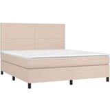  Box spring postelja z vzmetnico LED kapučino 160x200 cm, (20896619) | Shoptok.si