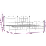 Metalni okvir kreveta uzglavlje i podnožje crni 200x200 cm | shoptok.hr
