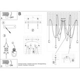  Sollux SL.0371 - Luster na sajli EDISON 5, 5xE27/60W/230V, pauk, crni | Eponuda.com