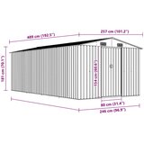  Vrtno spremište 257 x 489 x 181 cm metalno smeđe | shoptok.hr