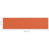 Balkonski zastor narančasti 75 x 300 cm HDPE | shoptok.hr